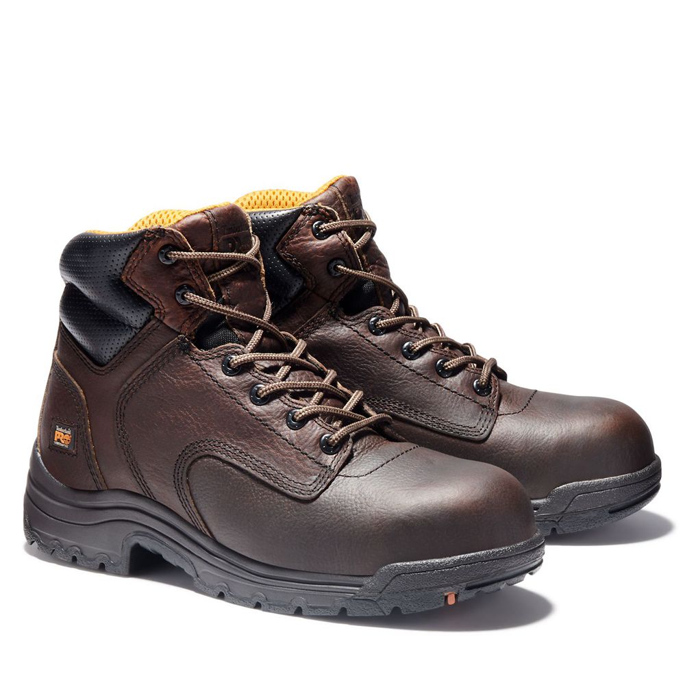 Bocanci De Muncă Timberland Barbati Maro - Pro® Titan® 6\" Comp Toe - Romania - ECHAQW124